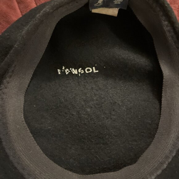 Kangol Navy 100% Wool 504 Mens Sz M Fedora Newsboy Hat Cap Golf , Stained Tag - Picture 5 of 9